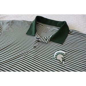 MICHIGAN STATE MEN'S STRIPED POLO, THICK QUALITY
